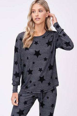 Star Print Lounge Wear Top