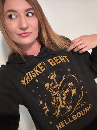 Whiskey Bent Hellbound Acid Wash Cropped Hooded Sweatshirt