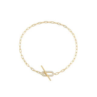 Delicate Pavé Oval Toggle Bracelet | Adina Eden