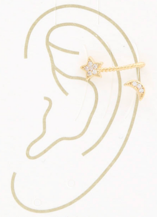 Star Moon Ear Cuff