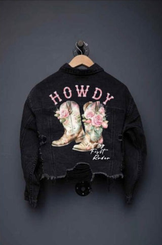 Howdy Boots Crop Denim Jacket