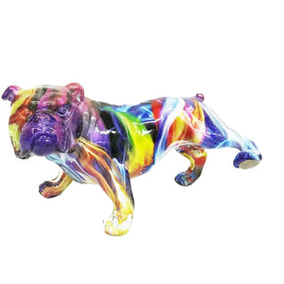 Smoke Art Bull Dog with Leg Up Sculpture - 10.5" Long