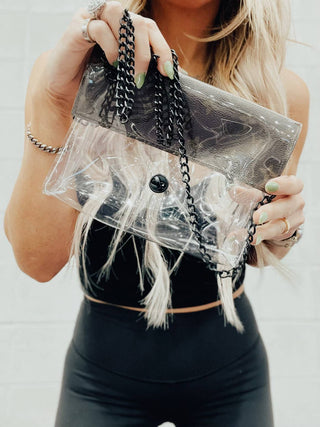JAGGER Crossbody Clear Bag | Upcycled LV