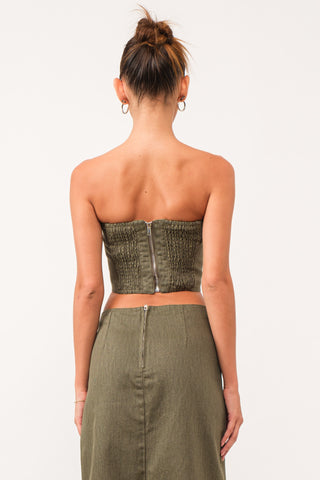 Esme Strapless Denim Bustier Top