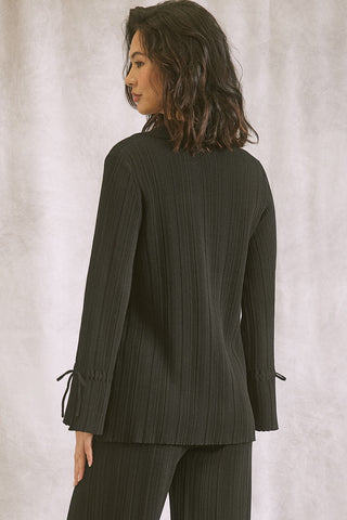 Textured Knit Front Tie Top