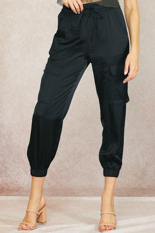 Satin Cargo Pants