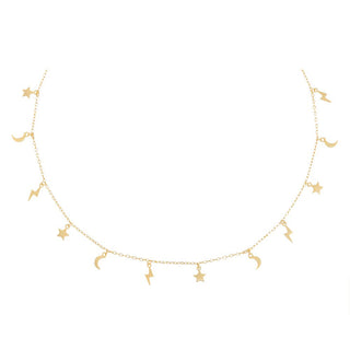 Solid Celestial Dangling Charm Choker | Adina Eden