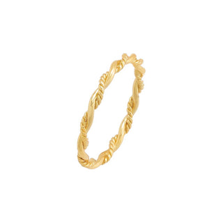 Thin Solid X Rope Twisted Ring | Adina Eden
