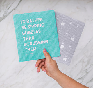 Biodegradable Dish Cloths – Sipping Bubbles Set