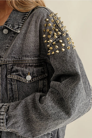 Shoulder Studded Denim Jacket
